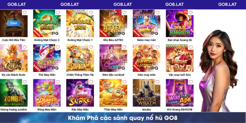 Khám Phá các sảnh quay nổ hũ GO8